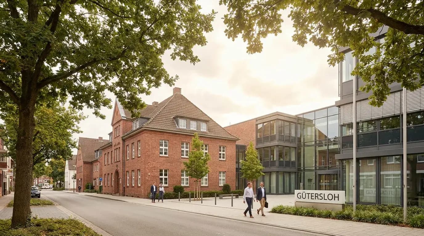 Stadtbild von Gütersloh in Ostwestfalen
